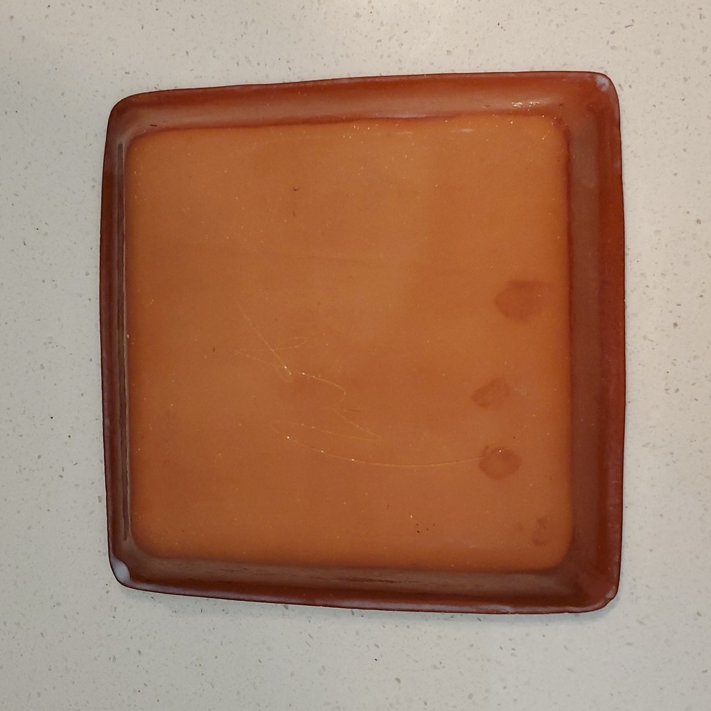 Red Clay Glazed Pottery Armadillo Square Trinket Dish - Picture 4 of 5